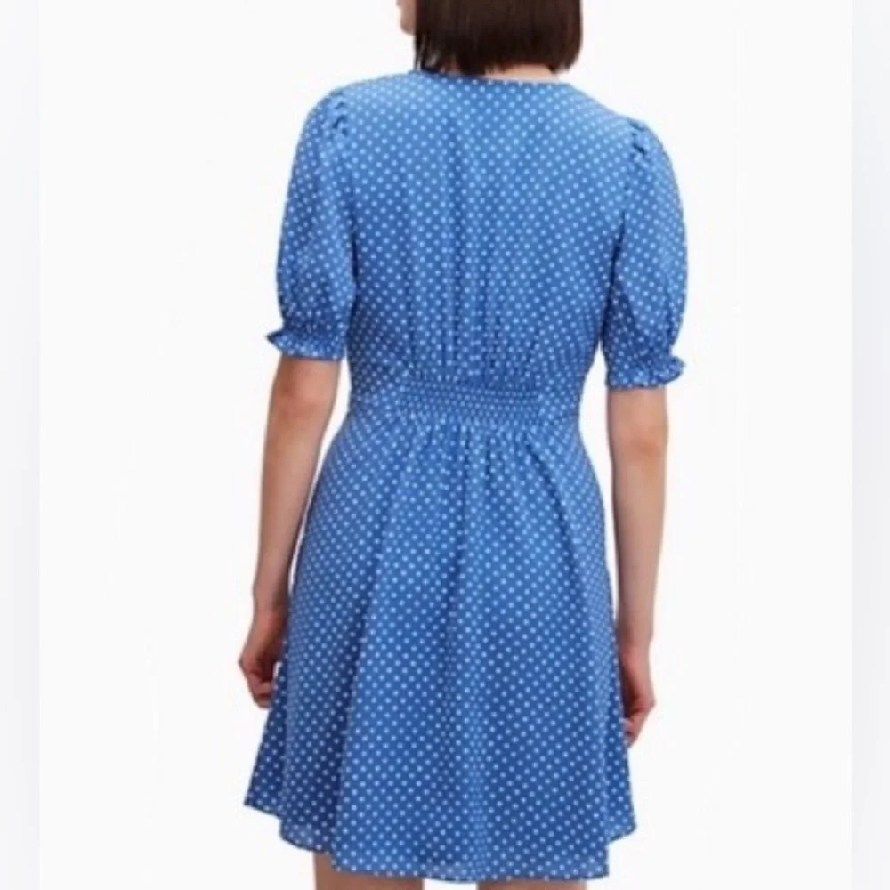 Kate Spade New York Cornflower Blue Tea Garden Dot Mini Dress Size 6
